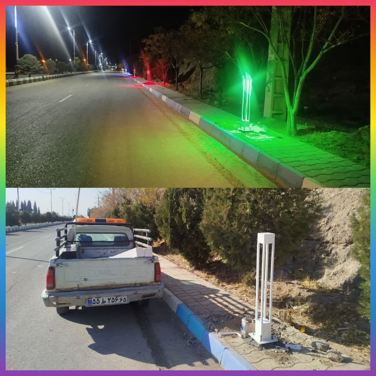 💥نصب چراغهای رنگی ال ای دی :